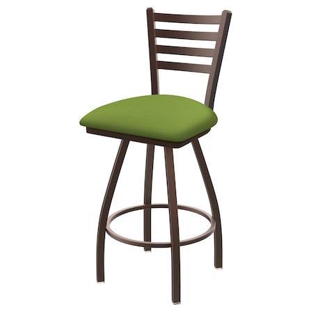 Holland Bar Stool Co 36" Swivel X-Tall Bar Stool, Brnz Finish, Canter Green Seat X410